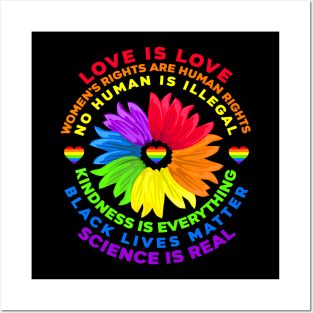 Flower Rainbow Human Black Lives Rights Science Lgbt Pride Posters and Art